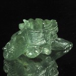 KG-028 Very Nice Hand carved genuine natural Prehnite Dragon Naga gem Gemstone Statue